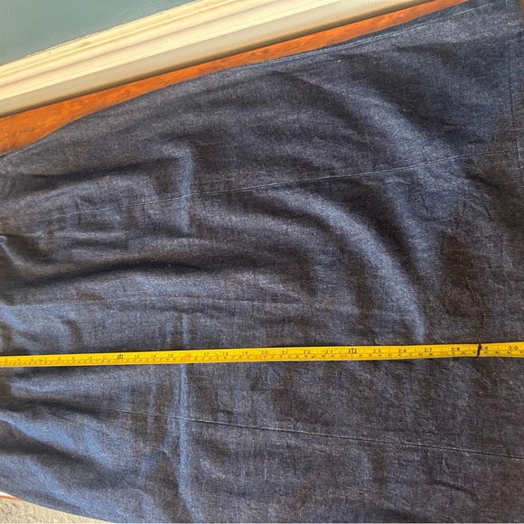 Vintage Rare Forenza Indigo Denim Blazer and Skirt with Tan Piping size 18 - Picture 9 of 12
